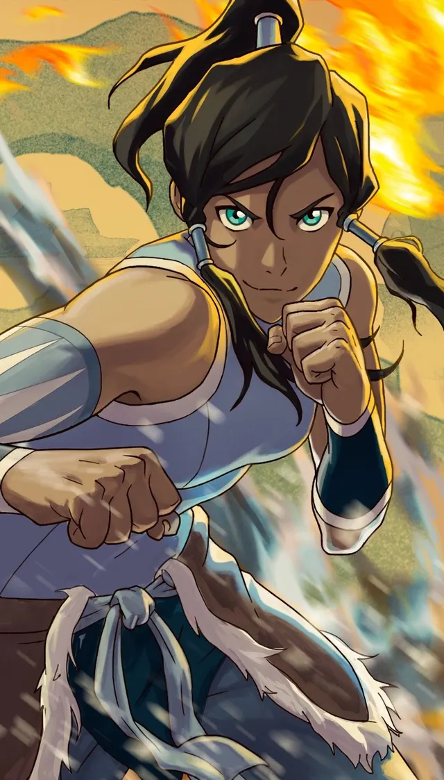Official promotional portrait of Korra in a fighting stance